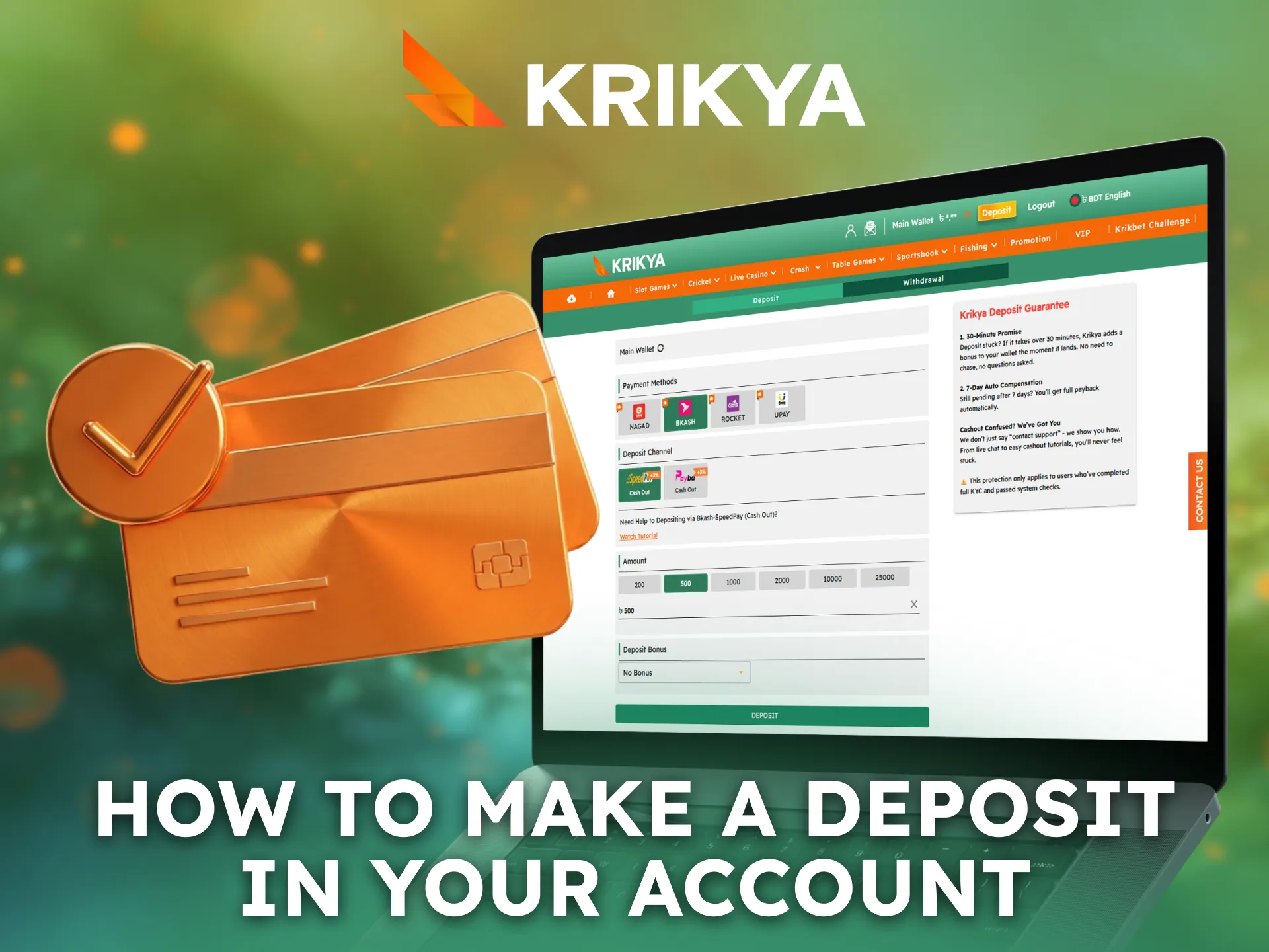 Clear instructions are provided on how to add funds safely to your Krikya account in Bangladesh.