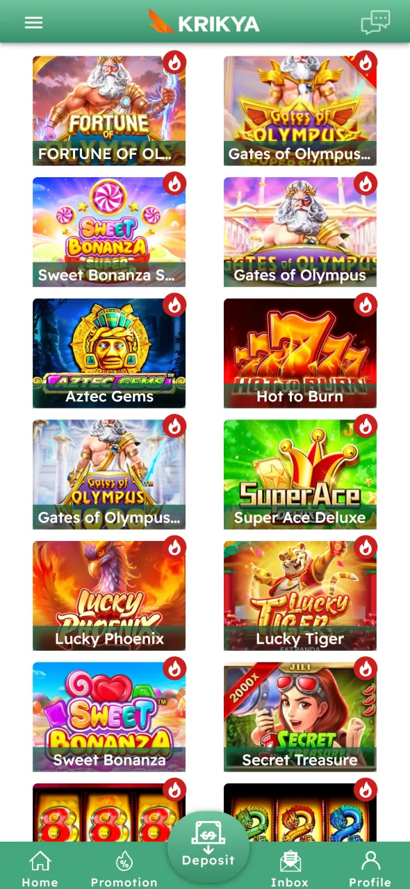 Start playing under rules applied to the Krikya registration bonus.