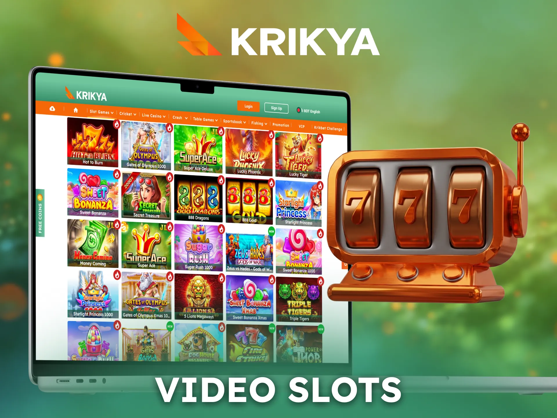 Explore modern video slots offered on Krikya.